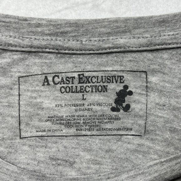 Disney Cast Exclusive Collection Women's Large Short Sleeve Gray Floral T Shirt - Picture 8 of 12